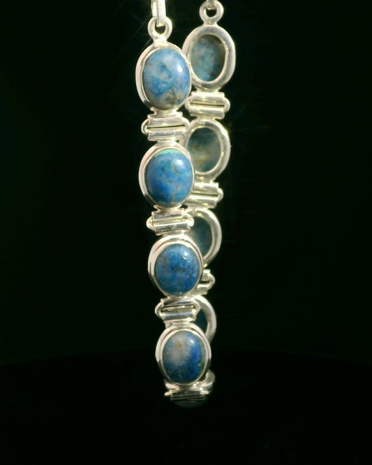 Elegant Silver and Sodalite Bracelet