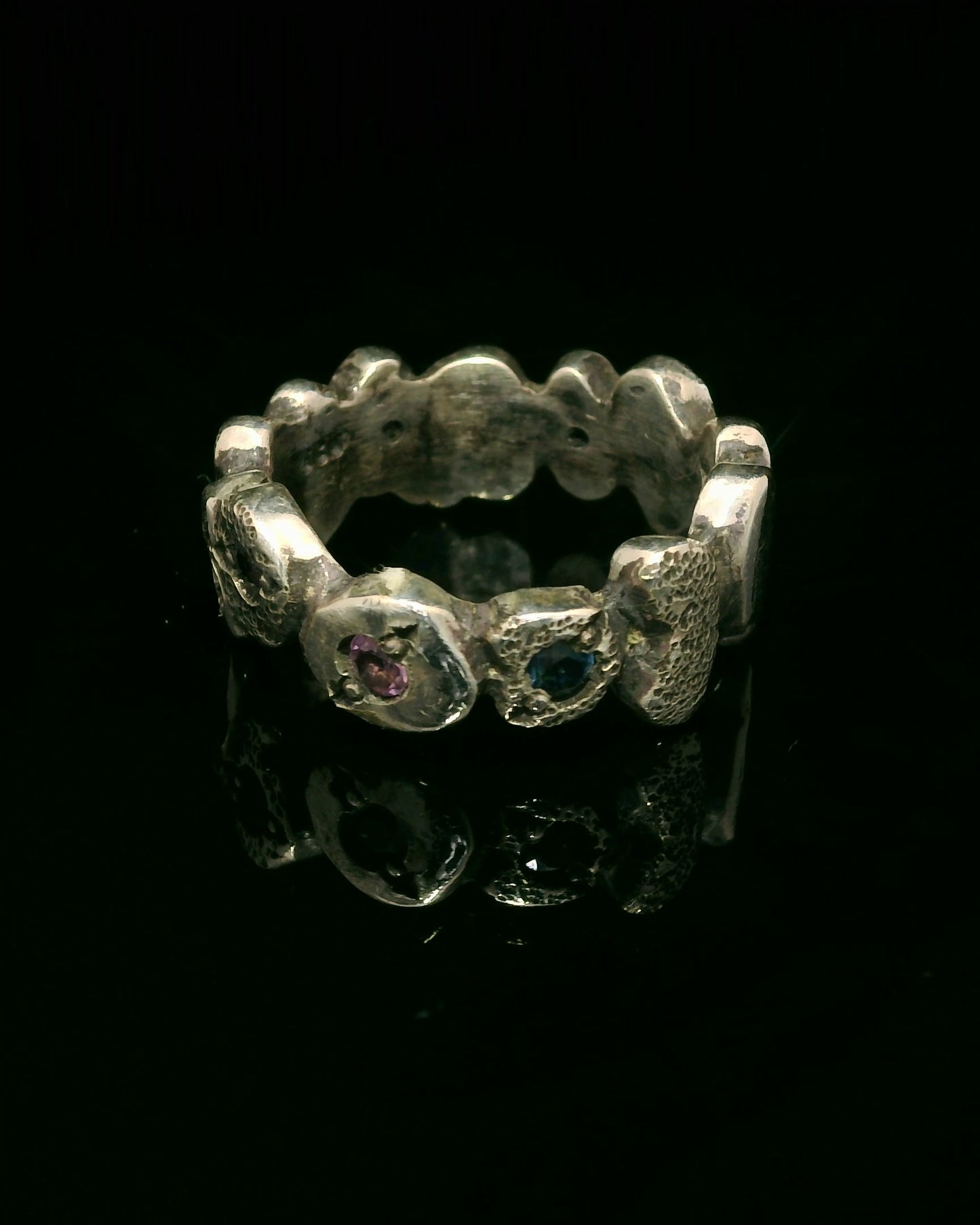 Building Blocks Ring with Sapphires