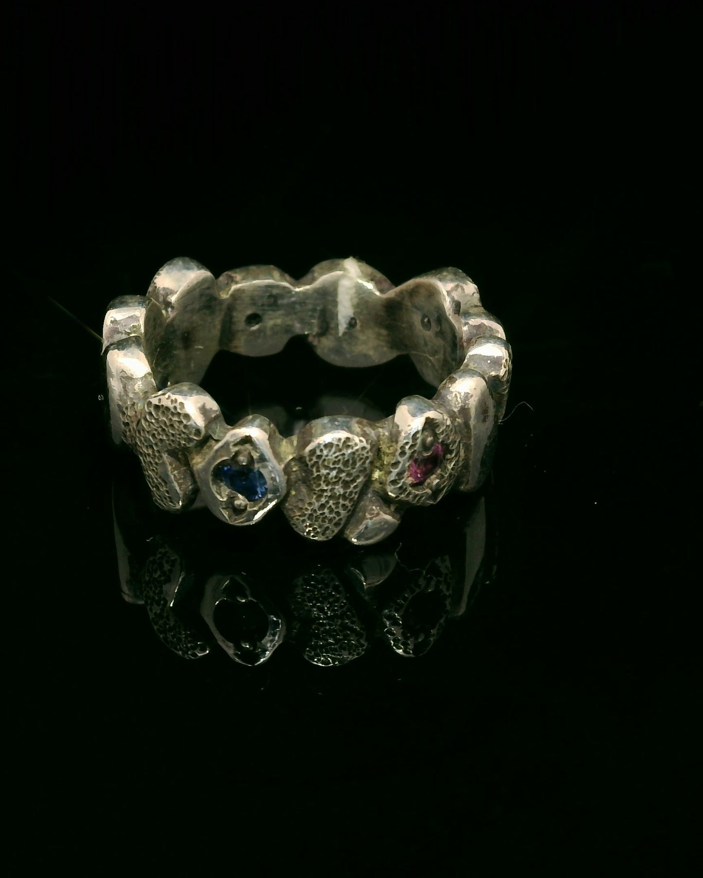 Building Blocks Ring with Sapphires