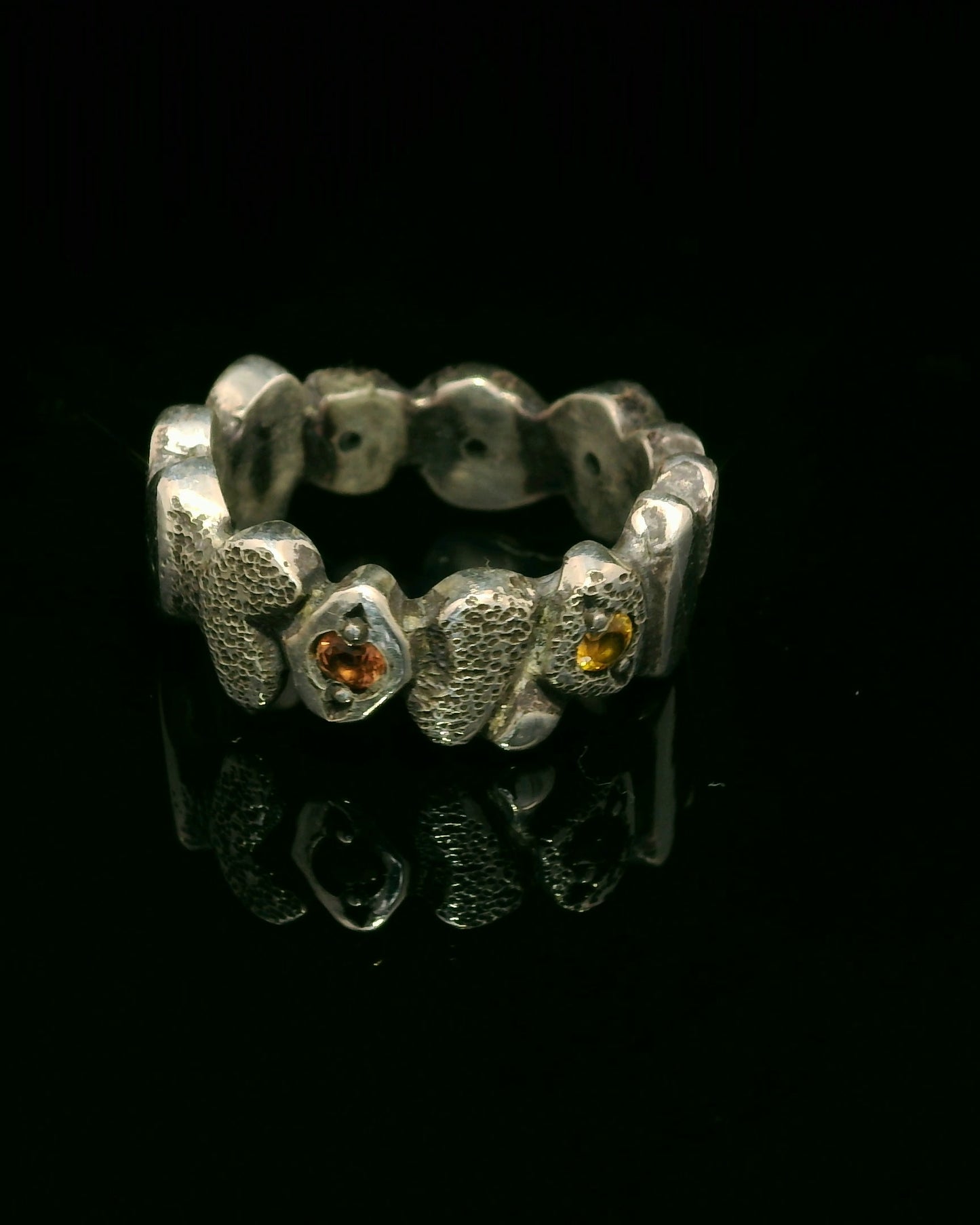 Building Blocks Ring with Sapphires