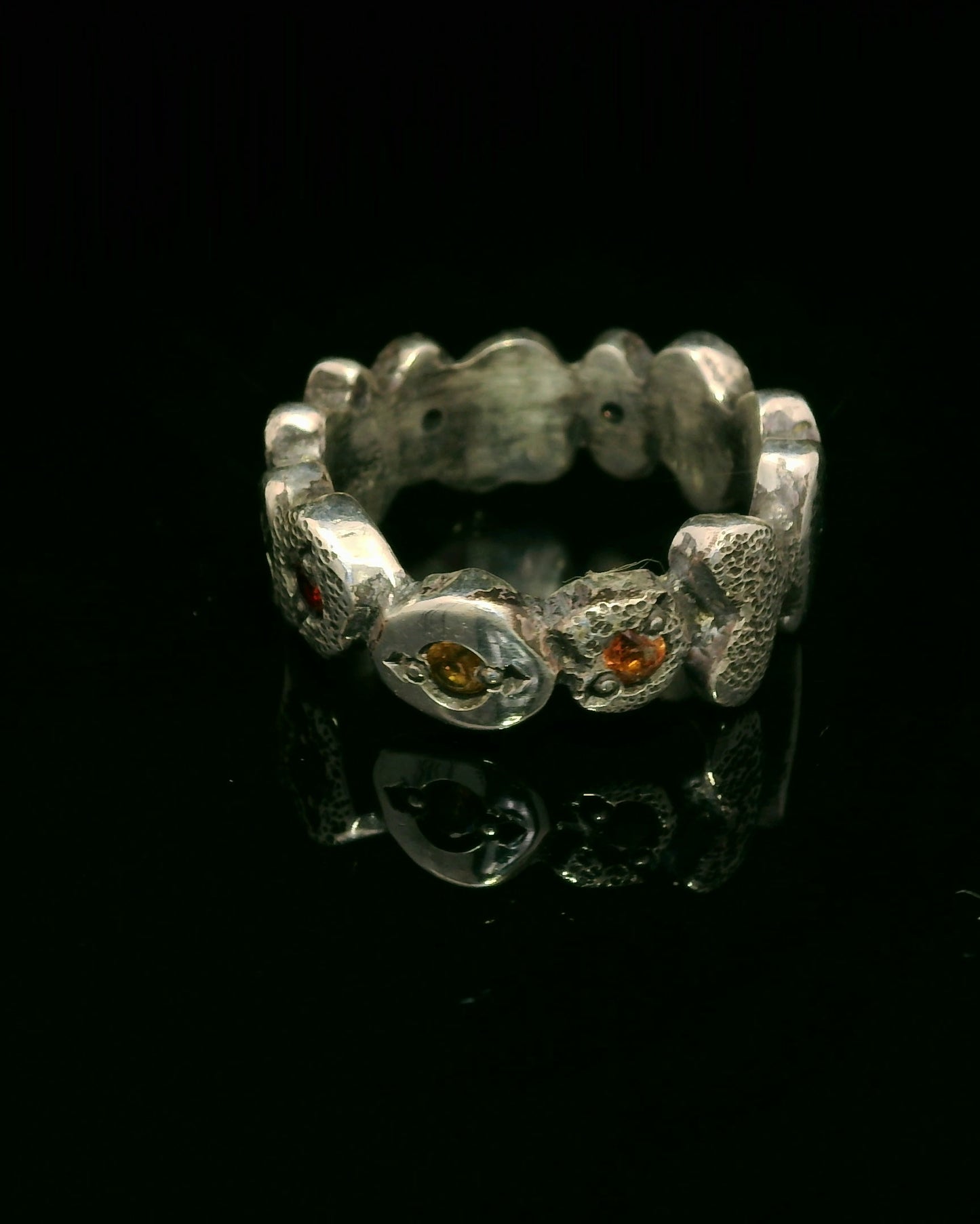 Building Blocks Ring with Sapphires