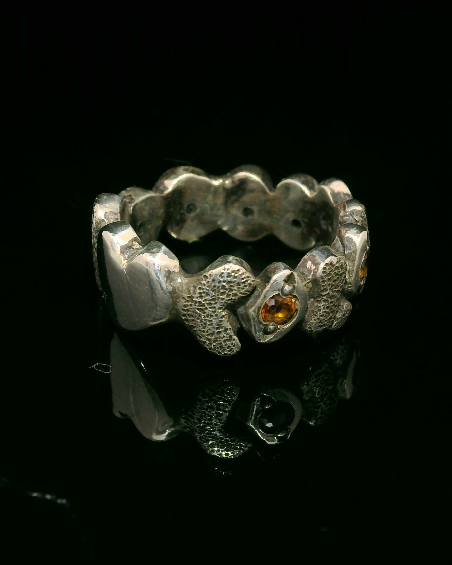 Building Blocks Ring with Sapphires