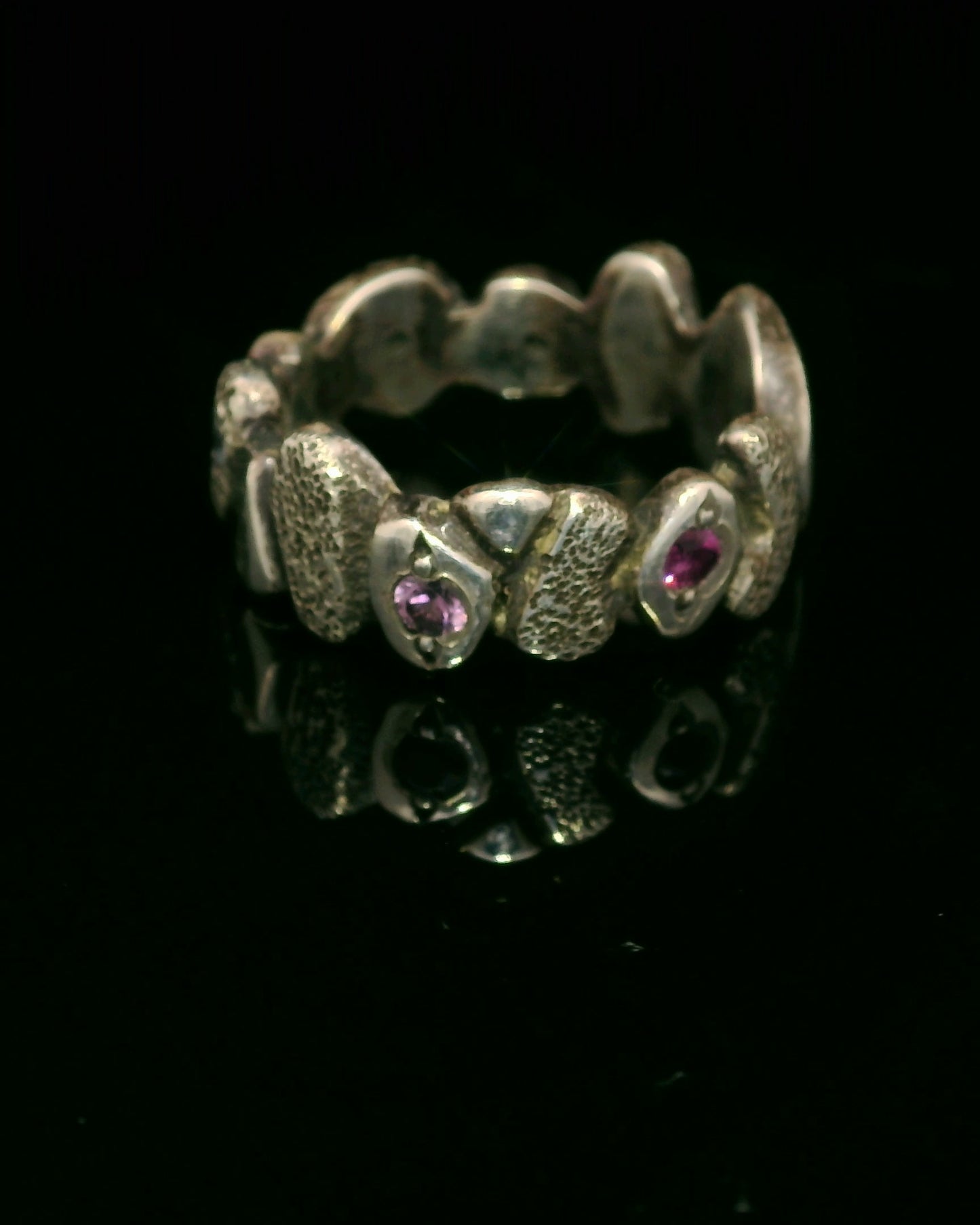 Elegant “Building Blocks” Ring w/ Sapphires