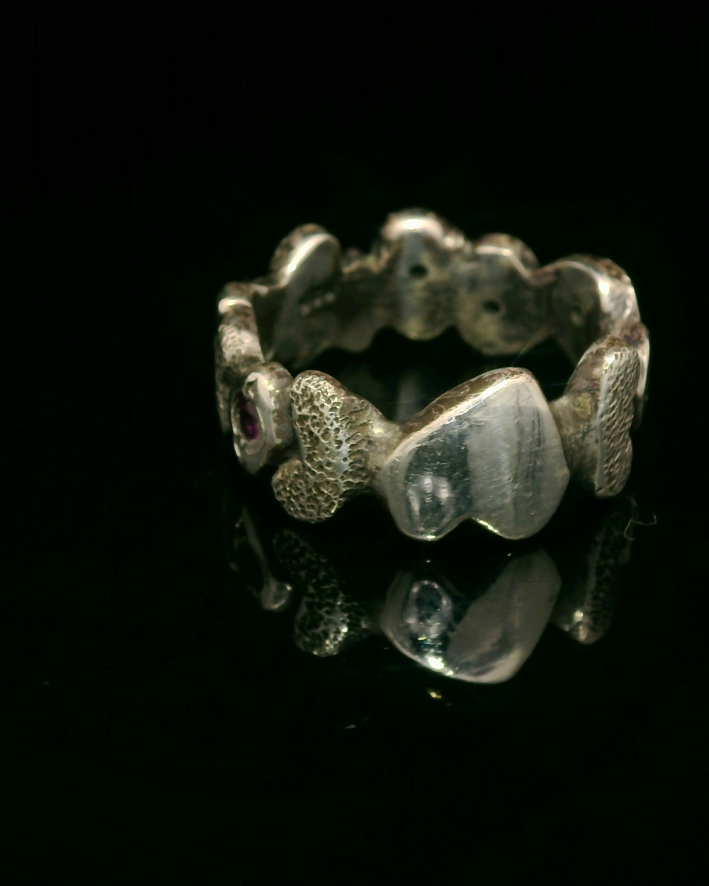 Elegant “Building Blocks” Ring w/ Sapphires