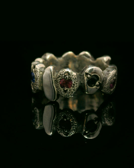 “Building Blocks” Ring w/ Sapphires