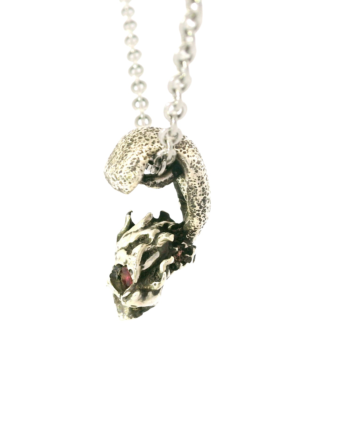 Skully The Bunny Pendant w/ Rhodolite Garnet Eyes