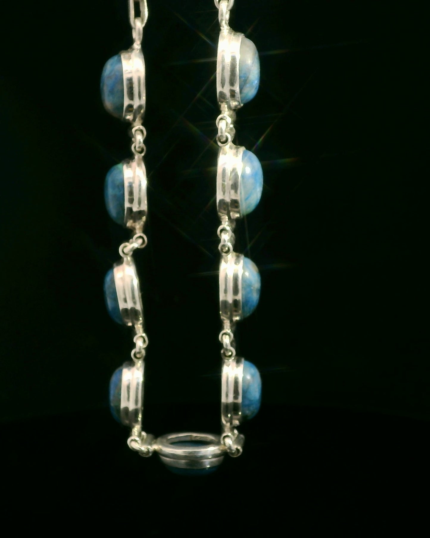 Elegant Silver and Sodalite Bracelet