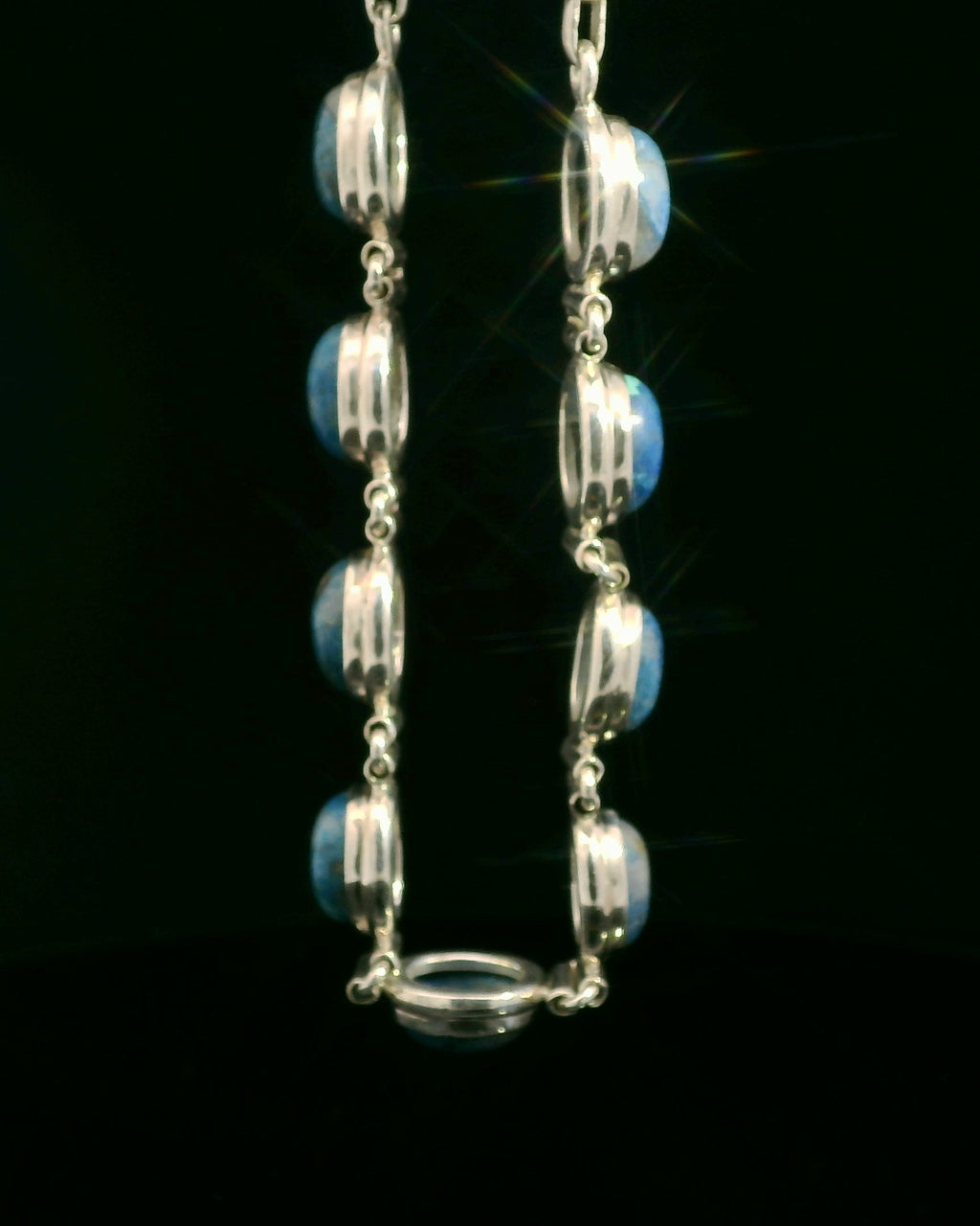 Elegant Silver and Sodalite Bracelet