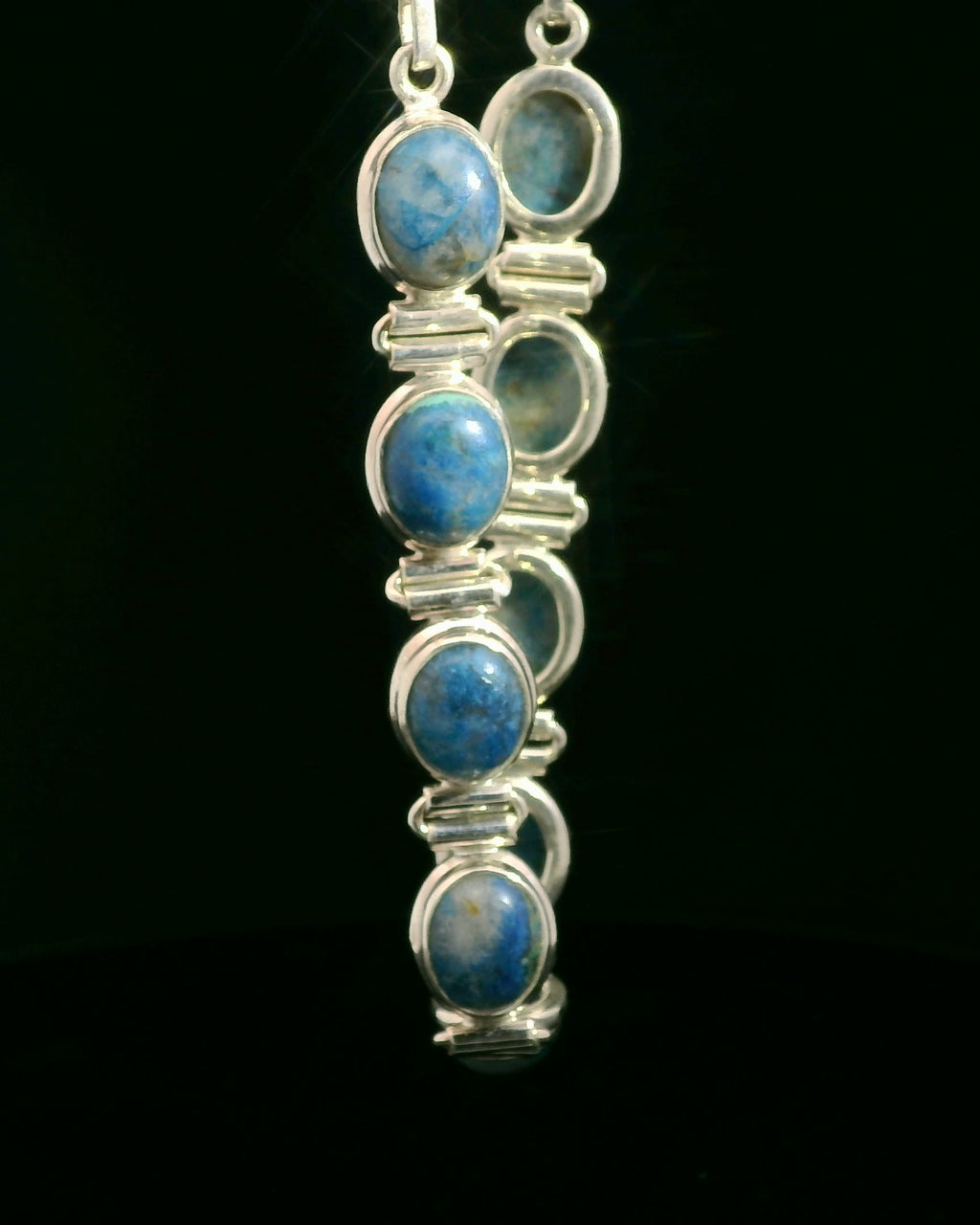 Elegant Silver and Sodalite Bracelet