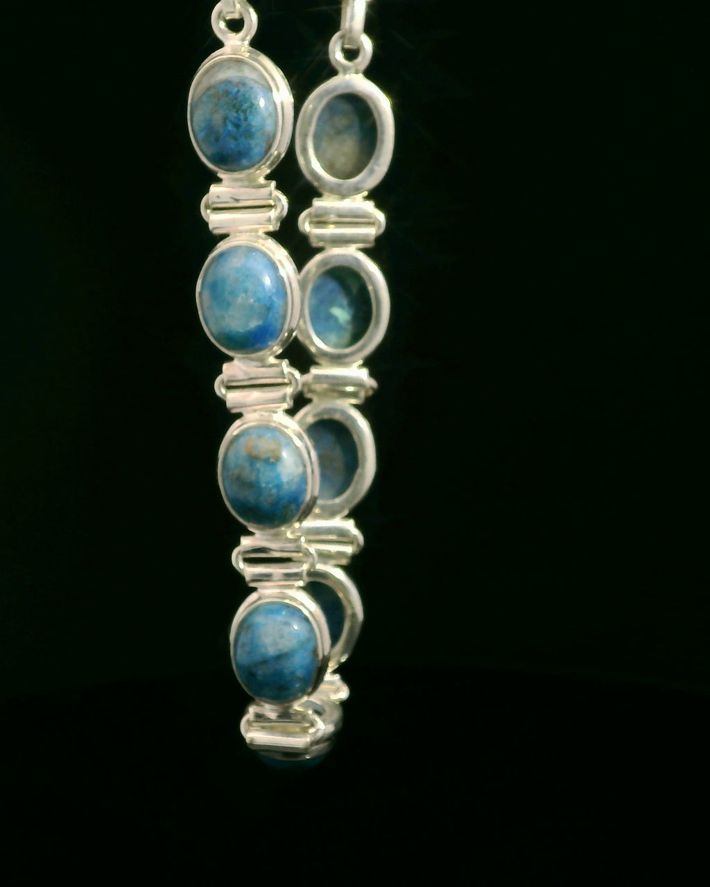 Elegant Silver and Sodalite Bracelet