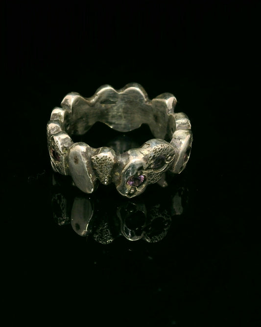 Building Blocks Ring with Sapphires