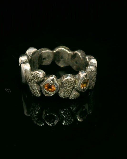 Building Blocks Ring with Sapphires
