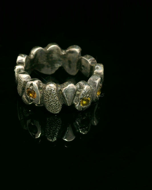 Building Blocks Ring with Sapphires