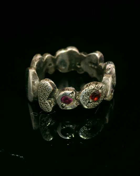Elegant “Building Blocks” Ring w/ Sapphires