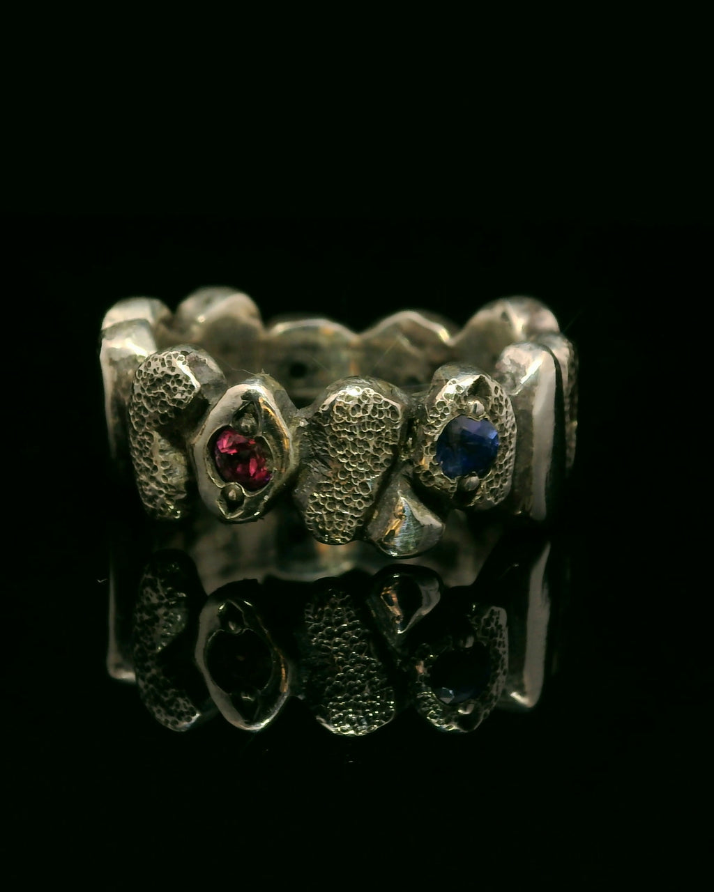 “Building Blocks” Ring w/ Sapphires
