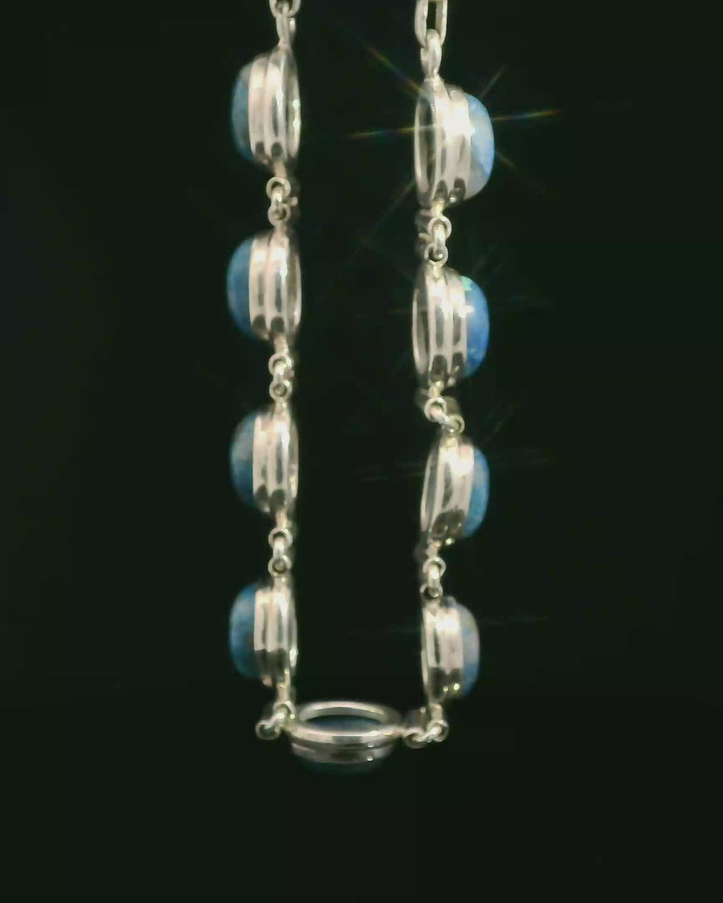 Elegant Silver and Sodalite Bracelet
